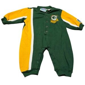 Vintage Baby Green Bay Packers NFL Football Bodysuit Sleepwear Touchdown Club